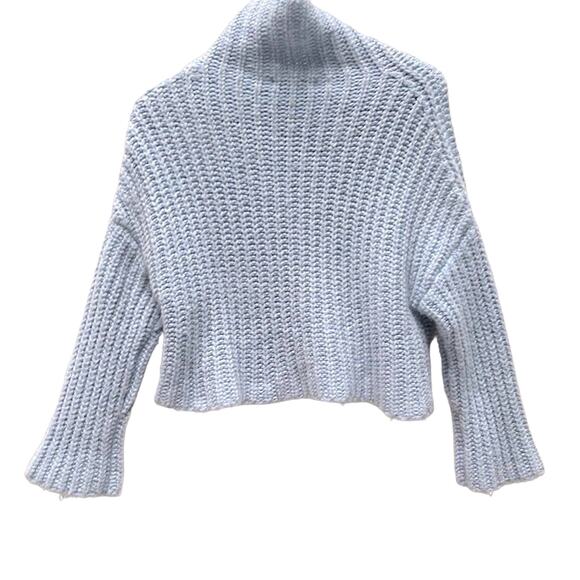 Weekend Stories Alexi Pullover Wool Blend Sweater in Sky Blue Size M - Picture 4 of 8